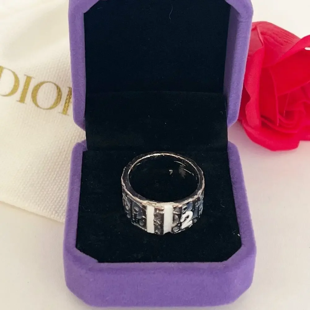DIOR Trotter No 2 Ring Oblique Band Vintage Circa 2000s